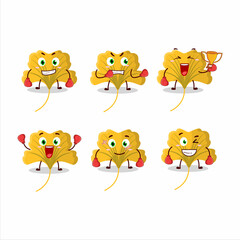 A sporty ginko yellow leaf boxing athlete cartoon mascot design