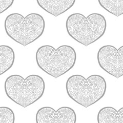 Obraz na płótnie Canvas seamless pattern with hearts. The 14th of February. Valentine's Day. love. curls.