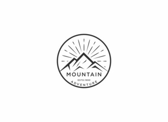 mountain adventure logo inspiration adventure in white background