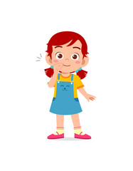 cute little girl show zip mouth pose expression