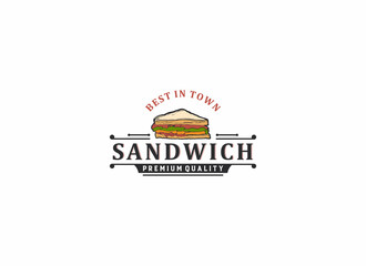 Sandwich logo template, Suitable for restaurant and cafe logo