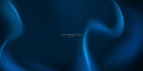 Abstract blue background poster with dynamic. technology network Vector illustration.