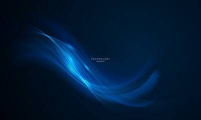 Abstract blue background poster with dynamic. technology network Vector illustration.