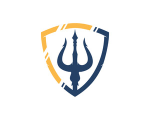 Trident in the shield protection logo © Jefry Maviskho