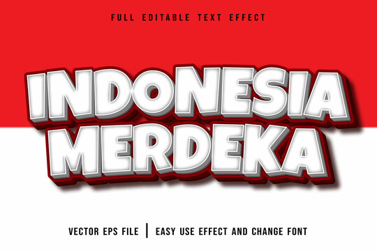 editable text effect indonesia merdeka cartoon style