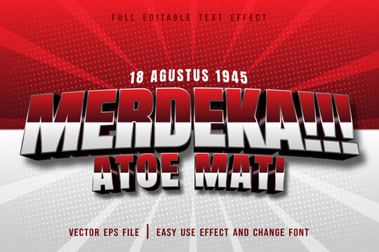 editable text effect merdeka modern style