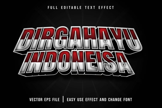 editable text effect dirgahayu indonesia modern style