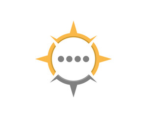 Compass logo with bubble chat in the middle