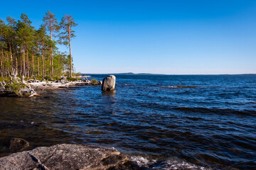 Karelian fishing on boat