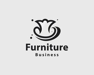 furniture logo creative design vector black vector chair