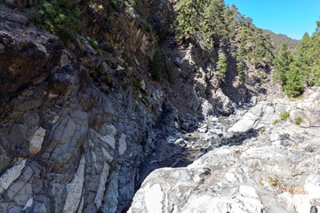 Layers of rock in a Canyon on the island of La Palma, Canaries, Spain
