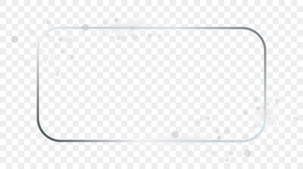 Silver glowing rounded rectangular frame with sparkles