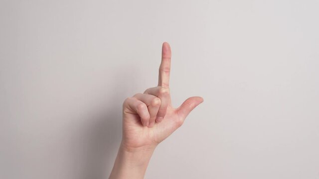 Hand Sign Language Letter L Isolated In Plain Background. studio shot