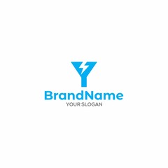 Y Electric Logo Design Vector