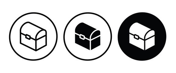 Treasure Chest icon button, vector, sign, symbol, logo, illustration, editable stroke, flat design style isolated on white