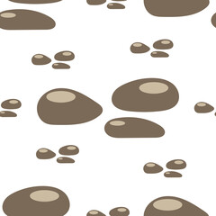 Seamless pattern with flat stones on white.
