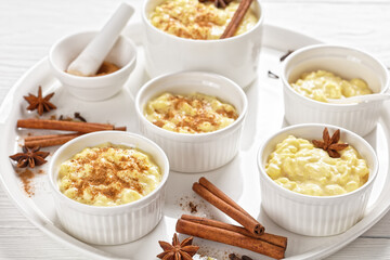 sweet rice pudding with cinnamon and anise star