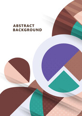 Dynamic trendy geometric abstract background. Modern overlapping round shapes. Corporate design. Template for a poster, banner, business card, postcard. Vector