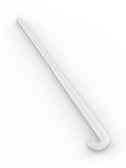 Blank hook hockey stick template mock up, 3d render illustration.