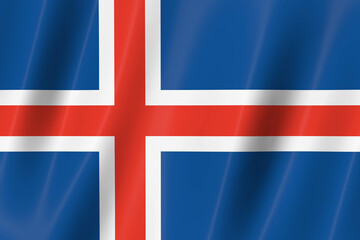 Obraz premium iceland flag, 3d flag, flag, 3d render,8k