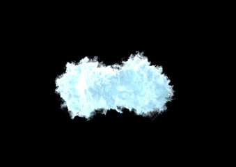 Obraz na płótnie Canvas lone cumulus cloud on black backdrop isolated. computer generated nature 3D rendering