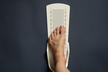 stopwatch for measuring leg length on an isolated background, leg length meter