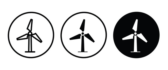 Wind icon, Windmill alternative wind turbine and renewable energy icon environment button, vector, sign, symbol, logo, illustration, editable stroke, flat design style isolated on white