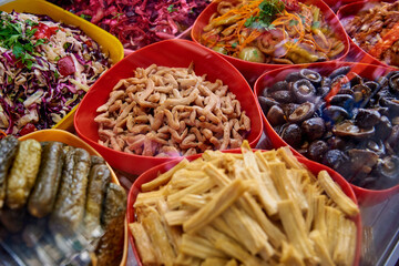 korean spicy salads of several types