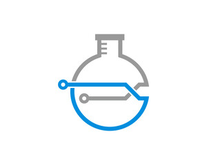 Laboratory test tube with circuit tech inside