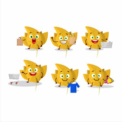 Fototapeta premium A Rich conkers yellow leafz mascot design style going shopping