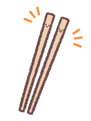 お箸斜め（顔と記号付き）