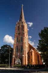 Fototapeta premium Anna lutheran church in sunny day, Liepaja, Latvia.