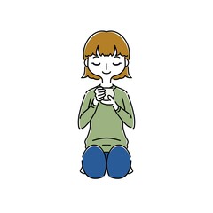 お茶を飲む女性