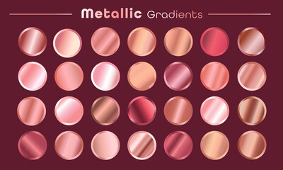 Premium gradients pink gold foil background set. Vector pink gold, copper gradient template. Vector Illustration EPS10.	