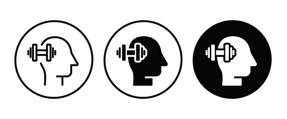 Fototapeta premium brain power icon icon button, vector, sign, symbol, logo, illustration, editable stroke, flat design style isolated on white