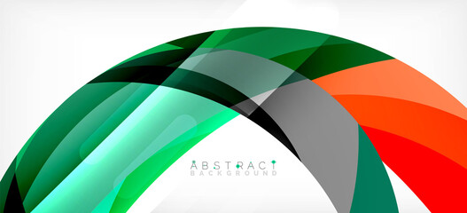 Obraz premium Geometric abstract background. Circle created with overlapping color shapes. Vector Illustration For Wallpaper, Banner, Background, Landing Page