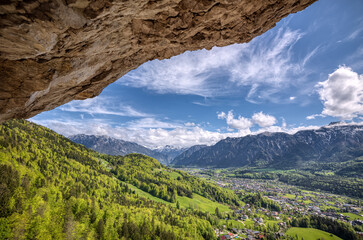 Blick von der Ewigen Wand auf Bad Goisern am Hallstättersee