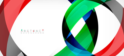 Obraz premium Color circle shapes, minimal geometric background. Trendy dynamic composition. Vector Illustration For Wallpaper, Banner, Background, Landing Page