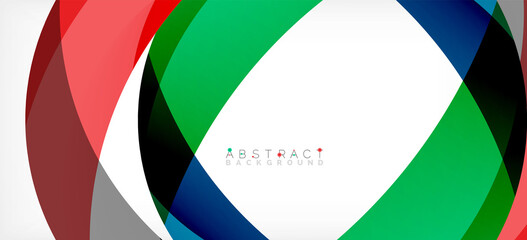 Obraz premium Color circle shapes, minimal geometric background. Trendy dynamic composition. Vector Illustration For Wallpaper, Banner, Background, Landing Page