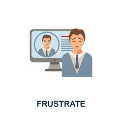 Frustrate flat icon. Colored sign from cyberbullying collection. Creative Frustrate icon illustration for web design, infographics and more