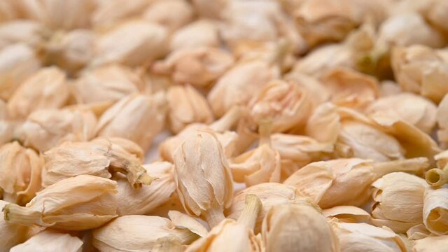 angle view herb MoLiHua or Jasminum sambac Linn. Aiton or Arabian Jasmine rotating
