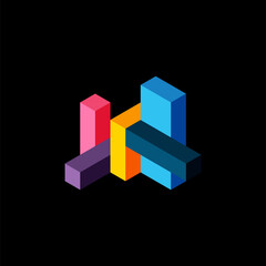 Obraz premium Abstract background. 3d cubes, cubic elements and blocks. Techno or business concept for wallpaper, banner, background, landing page