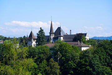 Fototapeta na wymiar Historic Museum at City of Bern on a sunny summer afternoon. Photo taken July 29th, 2021, Bern, Switzerland.