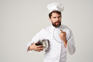 man chef uniform cooking food service restaurant