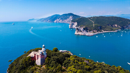 Fototapeta na wymiar Ligurian sea from the sky 