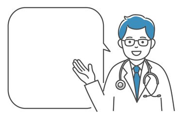 イラスト素材　医師　医者　ふきだし