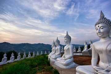 new attraction. buddha statues on the mountain at Phu Phra Ban Mak Khaeng, Dan Sai, Loei, Thailand.