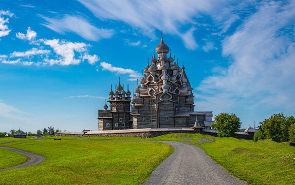 View of the wooden architecture monument Kizhi Pogost