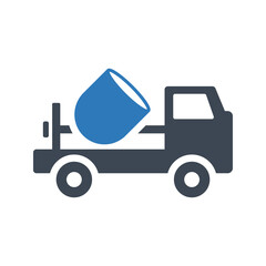 Cement mixer truck icon