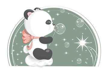 baby panda bear on cloud